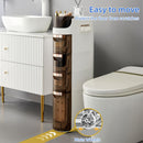 Armário de Armazenamento para Banheiro com Rodas e 4 Níveis